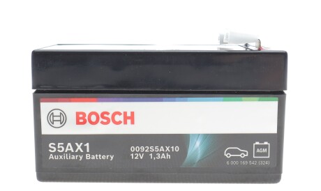 Акумулятор допомжний AGM AUX 12V 1.3 А*ч 20А - BOSCH 0092S5AX10