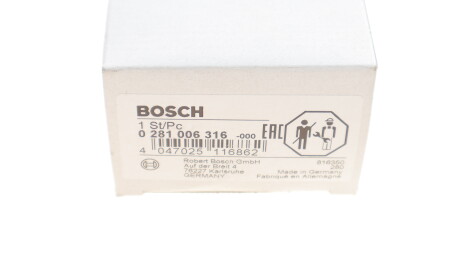 Фото 2 - Датчик тиску палива BOSCH 0 281 006 316 (0281006316)