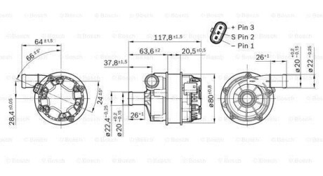 Додатковий водяний насос (режим роботи електричний) FENDT 800 6.1D 09.10- - BOSCH 0392024058
