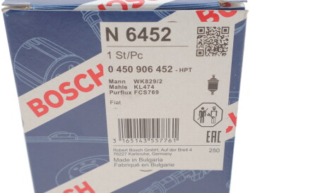 Фото 3 - Паливний фільтр BOSCH 0 450 906 452 (0450906452)