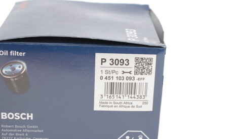 Фото 3 - Масляный фильтр BOSCH 0 451 103 093 (0451103093)