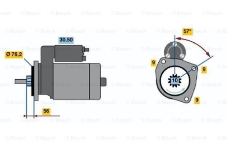 Стартер - ((02B911023CX, 02B911023C)) BOSCH 0986016190