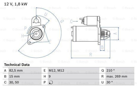 Стартер - BOSCH 0 986 016 240