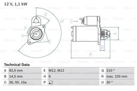 Стартер - BOSCH 0 986 016 330