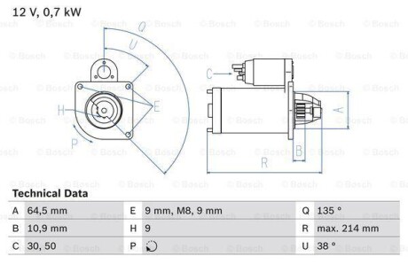 Стартер - BOSCH 0986017030