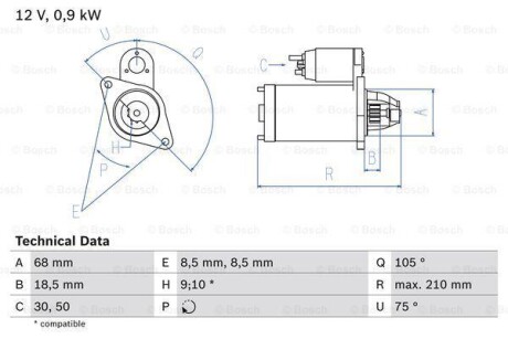 Стартер - BOSCH 0 986 017 120