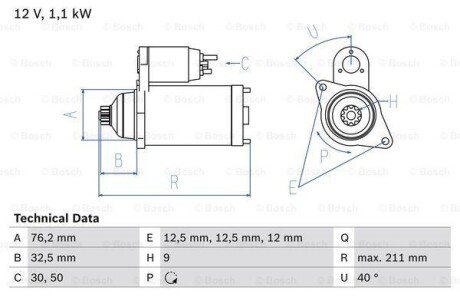 Стартер - BOSCH 0 986 017 830