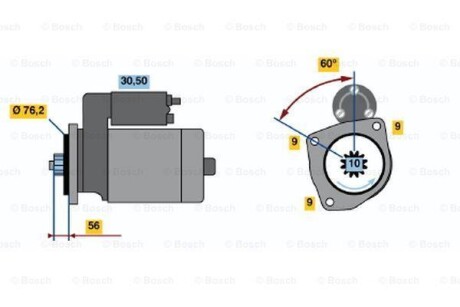 Стартер - ((02B911023F)) BOSCH 0986018470