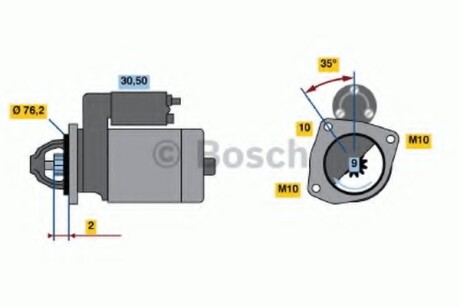 Стартер - (30724473, 30782052, 30658567) BOSCH 0 986 018 910