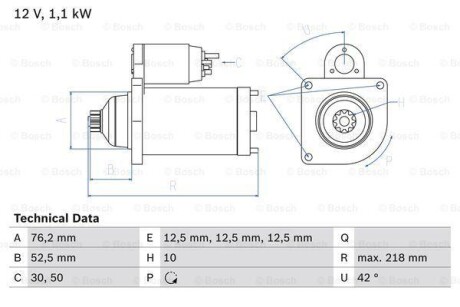 Стартер - BOSCH 0 986 020 240