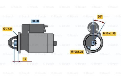 Стартер - ((1810A001, MN153444, M0T20671, M000T20671, M000T20672)) BOSCH 0986020411