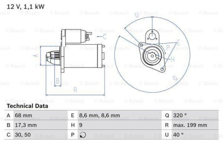 Стартер - BOSCH 0 986 023 660