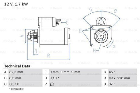 Стартер - BOSCH 0986025660