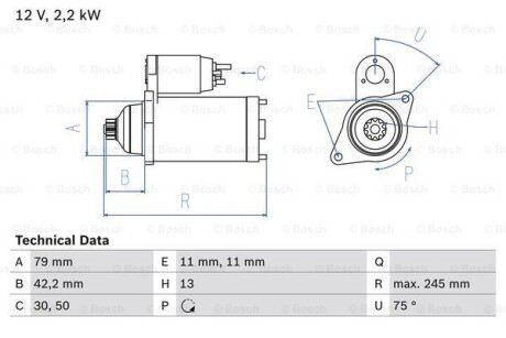 Rozrusznik reg. - (02E911022C, 02E911023M, 02E911023Q) BOSCH 0986026160