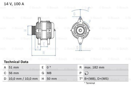 Генератор - BOSCH 0 986 043 680