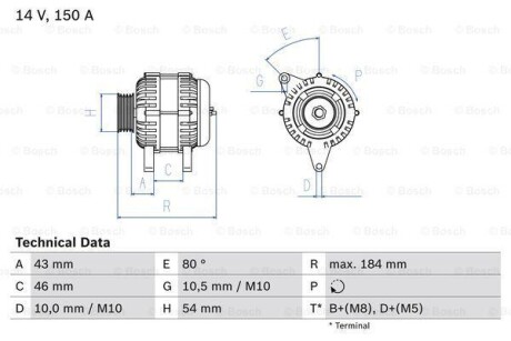 Генератор - BOSCH 0 986 044 400