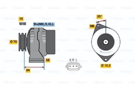 Генератор - BOSCH 0 986 045 891