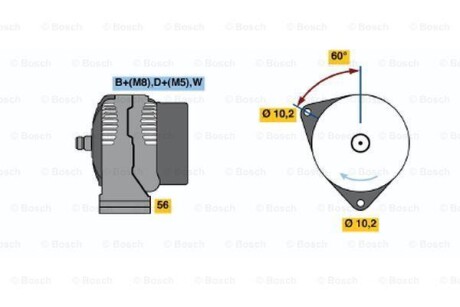Генератор - ((0121541402, AL171541, AL119537, A0121541402)) BOSCH 0986047210
