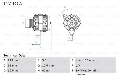 Генератор - BOSCH 0 986 048 791