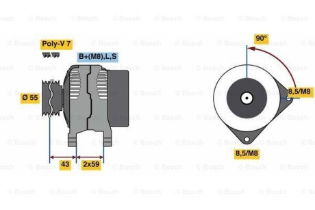 Генератор - ((A2TJ0291ZE, 23100BC00A, 23100BC400)) BOSCH 0986081220
