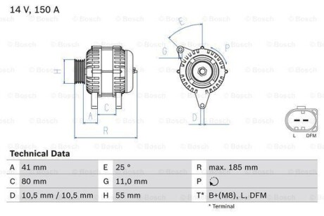 Генератор - (504385134) BOSCH 0 986 083 760