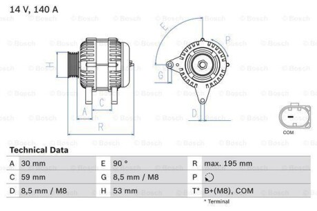 Генератор - BOSCH 0 986 083 790