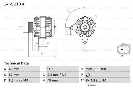 Генератор - BOSCH 0 986 083 910