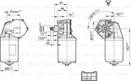 Фото 2 - Мотор склоочисника BOSCH 0986337411