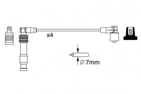 Фото 5 - Провод высоковольтный BOSCH 0986357228