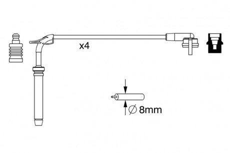 Фото 5 - Провід високовольтний BOSCH 0 986 357 245 (0986357245)