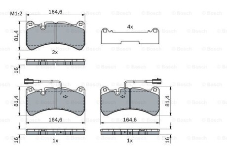 Klocki ham.przod - (77367664, 68299392AA, 6000629065) BOSCH 0986424104