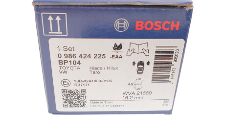 Фото 3 - Гальмівні колодки BOSCH 0 986 424 225 (0986424225)