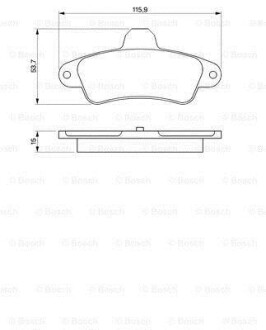 Комплект тормозных колодок, дисковый тормоз - (6669780, 7153477, 93BB2M008BA) BOSCH 0 986 424 277