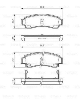 Комплект тормозных колодок, дисковый тормоз - (4406058Y86) BOSCH 0 986 424 299