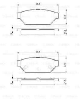 Комплект тормозных колодок, дисковый тормоз - (mb618189, mb699334, mb699335) BOSCH 0 986 424 464