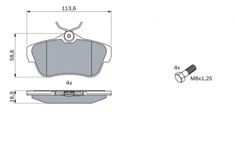 Фото 5 - Гальмівні колодки BOSCH 0986424625