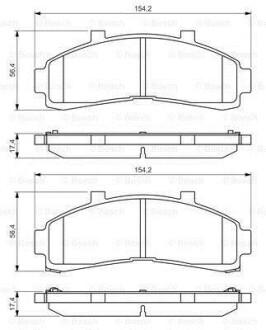 Комплект тормозных колодок, дисковый тормоз - (3787544, F57Z2001AA, F57Z2001A) BOSCH 0 986 424 656