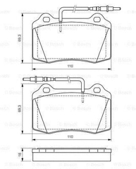 Комплект тормозных колодок, дисковый тормоз - (425182, 425195, 425219) BOSCH 0 986 424 658