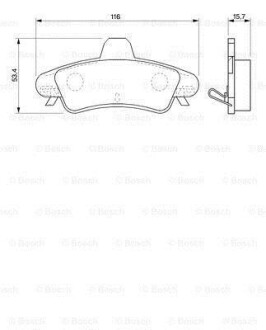 Комплект тормозных колодок, дисковый тормоз - (1088934, 1204850, 1500667) BOSCH 0 986 424 744