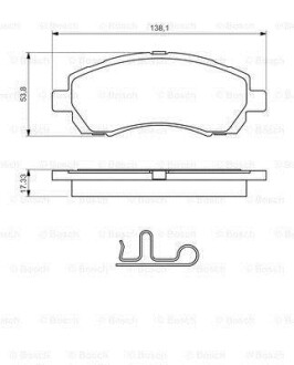 Комплект тормозных колодок, дисковый тормоз - (26296AC000, 26296AC010, 26296AC011) BOSCH 0 986 424 770