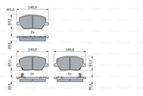 Комплект гальмівних колодок - BOSCH 0986424841