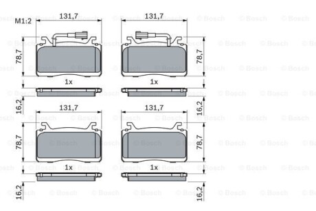 Klocki ham - (77368321, 77367677) BOSCH 0986424851