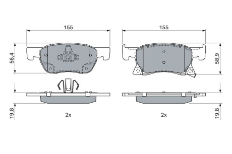 Фото 5 - Гальмівні колодки BOSCH 0986424989