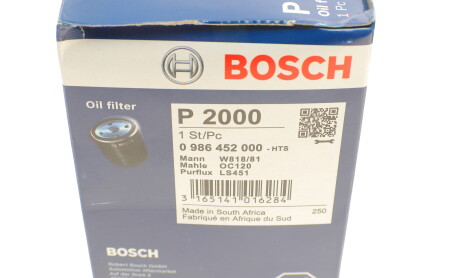 Фото 6 - Масляний фільтр BOSCH 0 986 452 000 (0986452000)