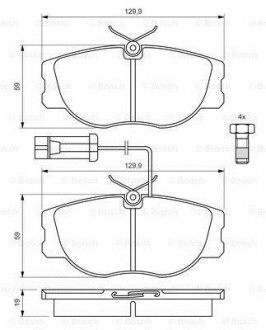 Комплект тормозных колодок, дисковый тормоз - (60777621, 9941872, 9944329) BOSCH 0 986 460 942