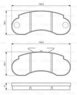 Комплект тормозных колодок, дисковый тормоз - BOSCH 0 986 460 947