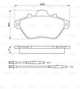 Комплект тормозных колодок, дисковый тормоз - BOSCH 0986460950