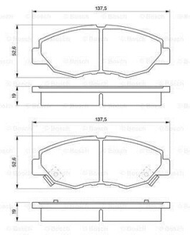 Комплект тормозных колодок, дисковый тормоз - BOSCH 0 986 461 124