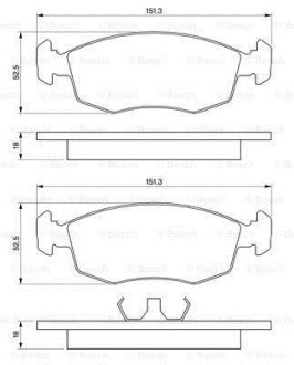 Колодки гальмівні (передні) Ford Escort IV-VI 83-02/Sierra 82-95/Scorpio 85-94/Granada II 77-85 - (89GX2K021AA, 6704269, 6127527) BOSCH 0 986 469 070