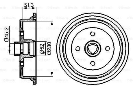 Тормозной барабан - (431501615C, 431501615, 443501615) BOSCH 0 986 477 029